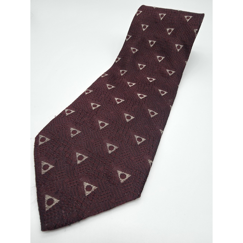 VTG Mark Cross New York Multicolor Geometric 100% Silk Tie 58" x 3.75"